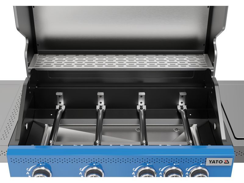 Grill gazowy itami 4+1, 14,5kw, z szybą, niebieski