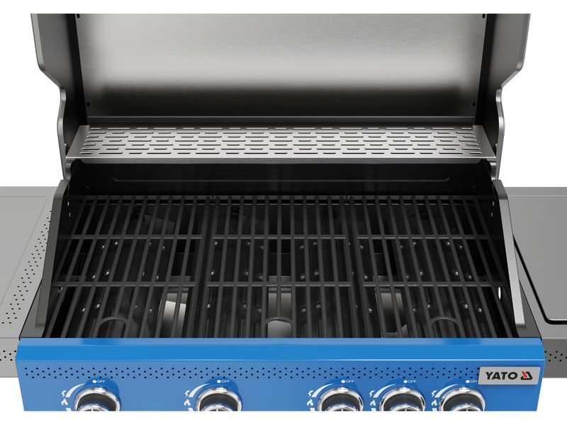 Grill gazowy itami 4+1, 14,5kw, z szybą, niebieski