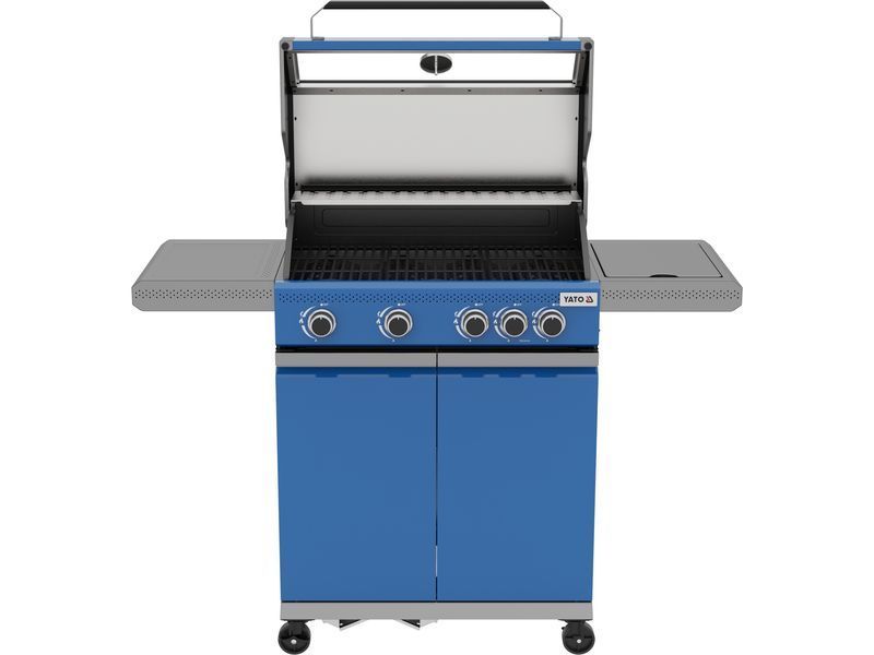 Grill gazowy itami 4+1, 14,5kw, z szybą, niebieski