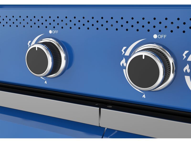 Grill gazowy itami 4+1, 14,5kw, z szybą, niebieski