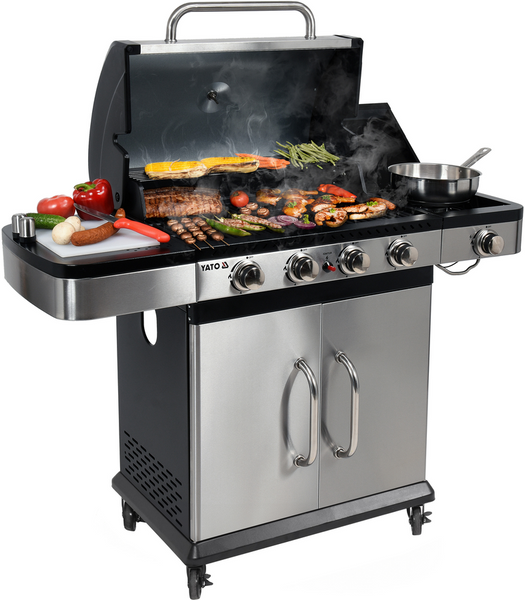 Grill gazowy zushi 4+1, stal nierdzewna 14,2kw