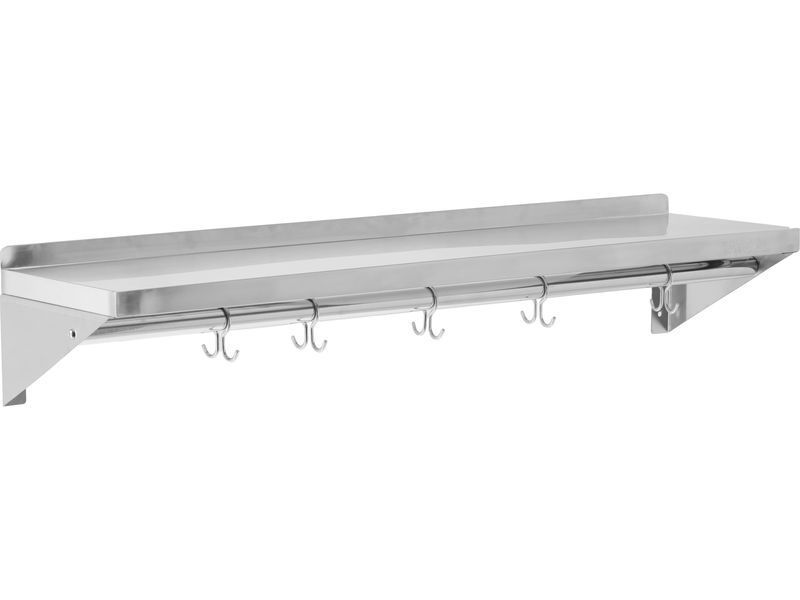 P&oacute;łka wisząca z rantem i haczykami pojedyncza 1000x300x180mm