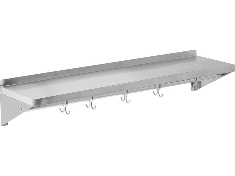 P&oacute;łka wisząca z rantem i haczykami pojedyncza 1000x300x180mm