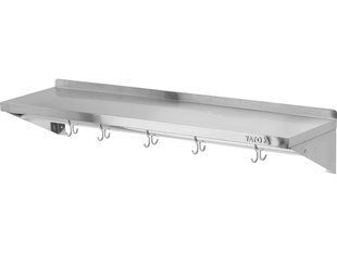 P&oacute;łka wisząca z rantem i haczykami pojedyncza 1200x300x180mm