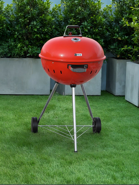 Grill węglowy okrągły 54cm czerwony