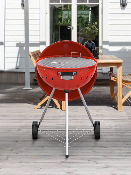 Grill węglowy okrągły 54cm czerwony