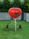 Grill węglowy okrągły 54cm czerwony