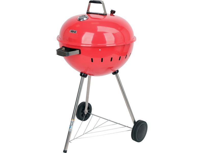 Grill węglowy okrągły 54cm czerwony