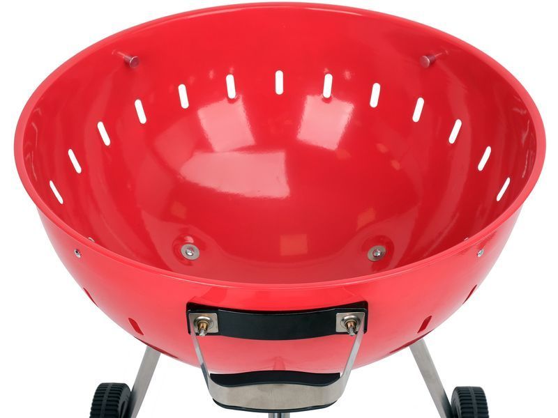 Grill węglowy okrągły 54cm czerwony