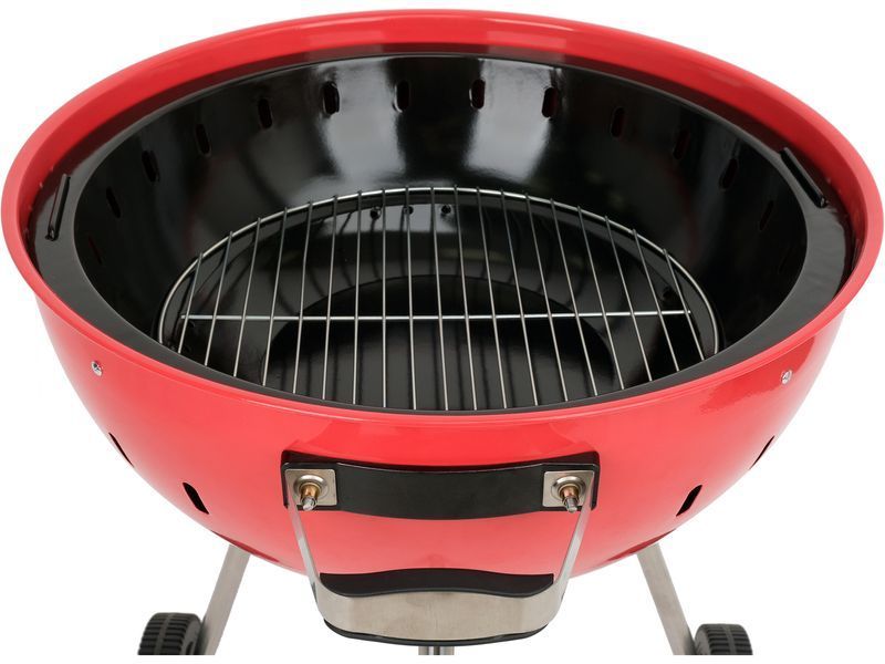 Grill węglowy okrągły 54cm czerwony