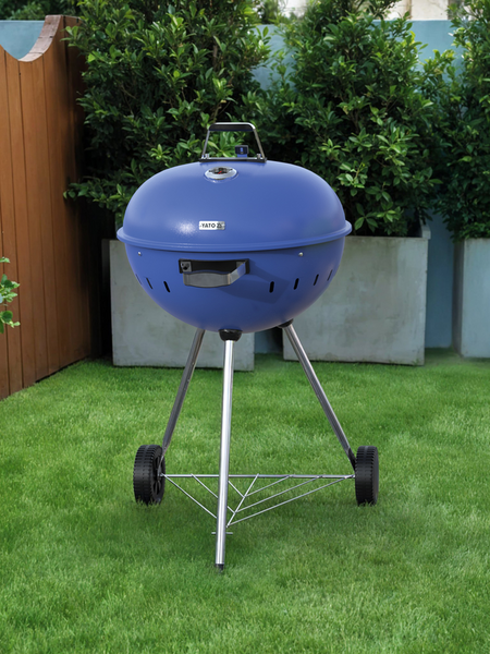 Grill węglowy okrągły 54cm niebieski