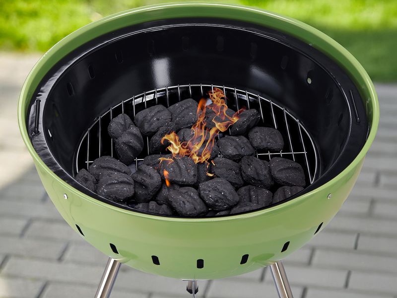 Grill węglowy okrągły 54cm zielony