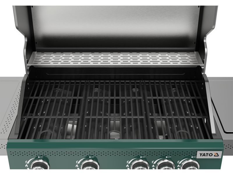 Grill gazowy itami 4+1, 14,5kw, z szybą, zielony