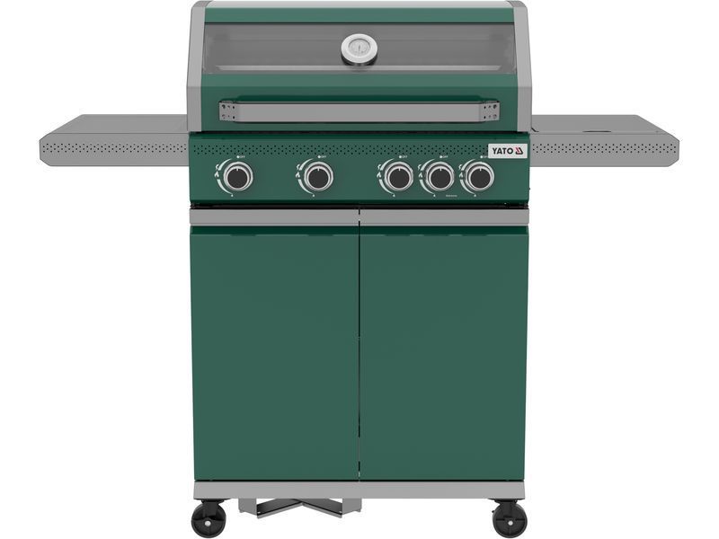 Grill gazowy itami 4+1, 14,5kw, z szybą, zielony