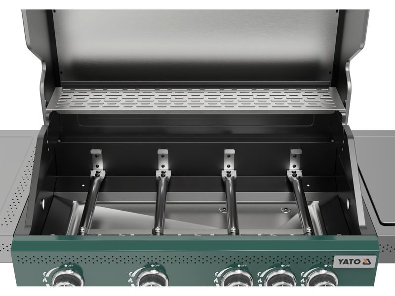 Grill gazowy itami 4+1, 14,5kw, z szybą, zielony