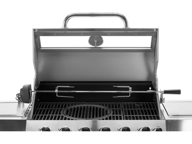 Grill gazowy itami 6+1 stal nierdzewna 20,5kw, z szybą
