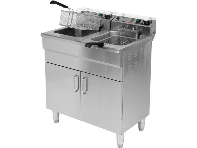 Frytownica elektryczna podw&oacute;jna wolnostojąca z szafką 2x11,5l