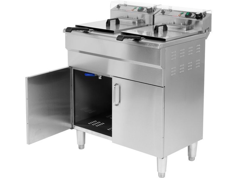 Frytownica elektryczna podw&oacute;jna wolnostojąca z szafką 2x11,5l