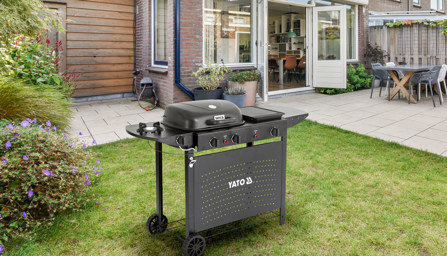 Grill gazowy asahi 2+2, 5kw, 3w1
