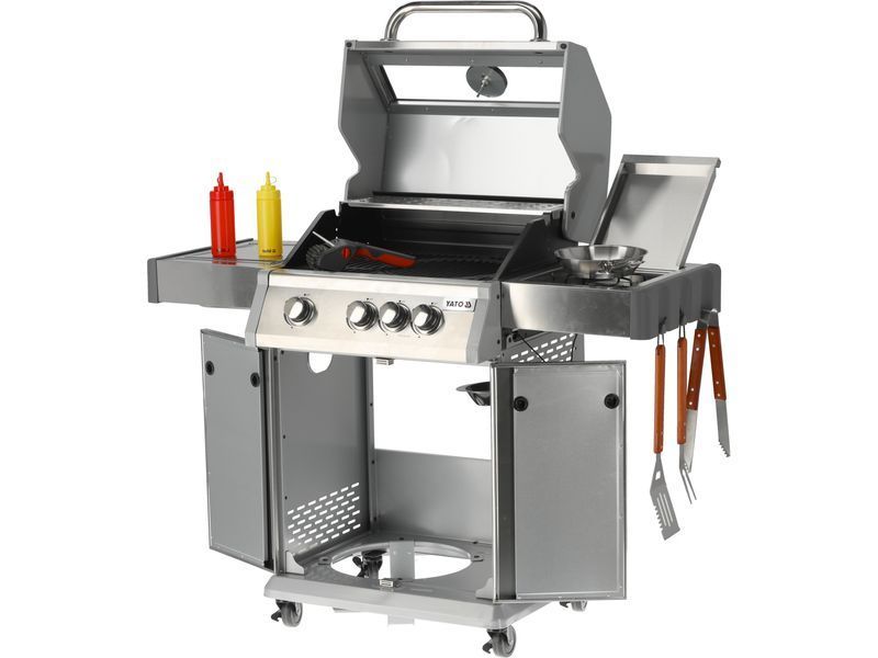 Grill gazowy itami 3+1 stal nierdzewna 11,5kw, z szybą