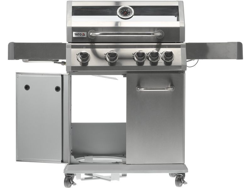 Grill gazowy itami 4+1 stal nierdzewna 14,2kw, z szybą
