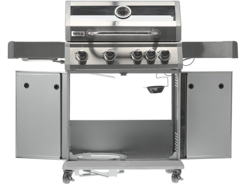 Grill gazowy itami 4+1 stal nierdzewna 14,2kw, z szybą