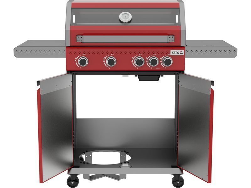 Grill gazowy itami 4+1, 14,5kw, czerwony